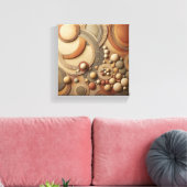 Moderne 3D Abstracte Geometrische Kunst - Gelaagde Canvas Afdruk (Insitu (Woonkamer))