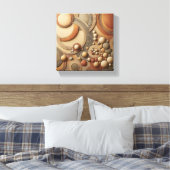 Moderne 3D Abstracte Geometrische Kunst - Gelaagde Canvas Afdruk (Insitu (Slaapkamer))