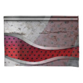 Moderne 3D Abstracte minimalistische, rode/grijze Kussensloop (Voorkant)