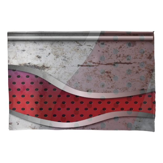 Moderne 3D Abstracte minimalistische, rode/grijze  Kussensloop (Voorkant)