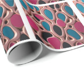 Moderne 3D Abstracte Vloeibare Vormen Cadeaupapier (Rol Hoek)