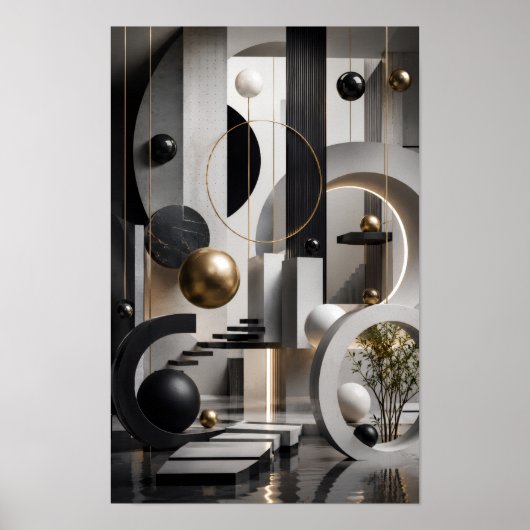 Moderne 3D-architecturale wandkunst Poster (Voorkant)