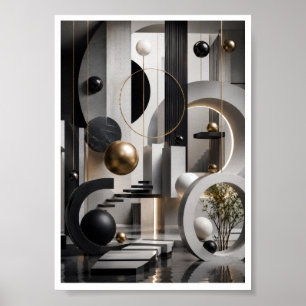 Moderne 3D-architectuur wandkunst Poster