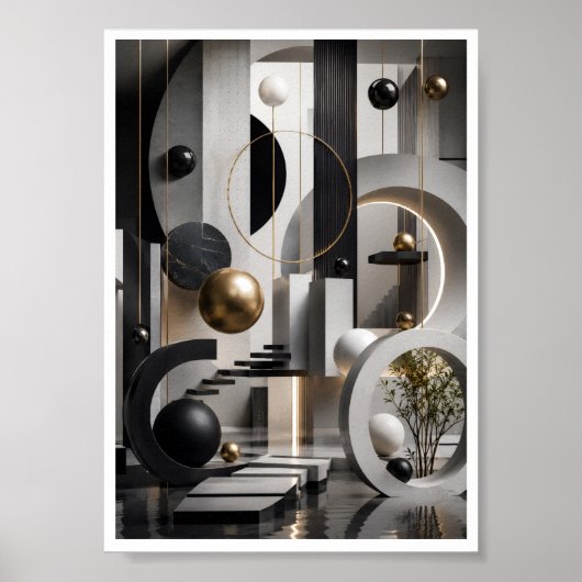 Moderne 3D-architectuur wandkunst Poster (Voorkant)