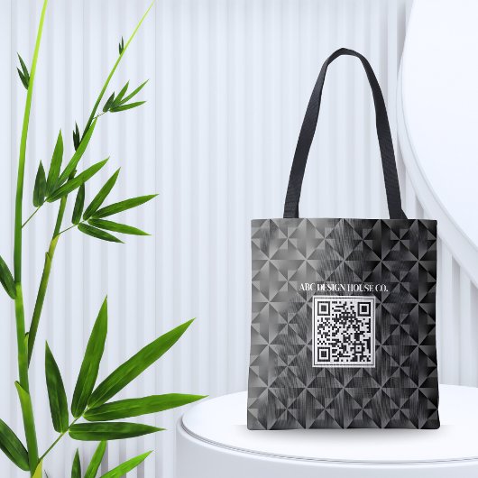 Moderne 3D Black Professional Business QR-code Tote Bag