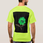 Moderne 3D blauwe bloem ontwerp. T-shirt (Achterkant)
