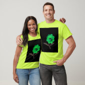 Moderne 3D blauwe bloem ontwerp. T-shirt (Unisex)