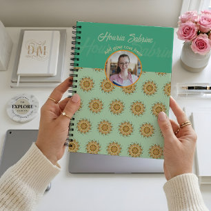 Moderne 3D Blush Oranje Bloemrijke Mandala Doodle Notitieboek