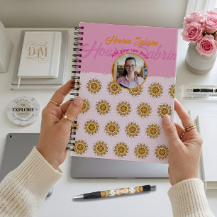 Moderne 3D Blush Oranje Bloemrijke Mandala Doodle Notitieboek