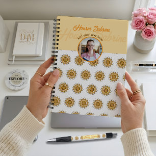 Moderne 3D Blush Oranje Bloemrijke Mandala Doodle Notitieboek