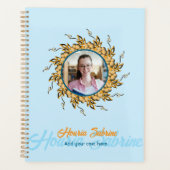 Moderne 3D Blush Oranje Bloemrijke Mandala Doodle Planner (Voorkant)