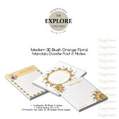 Moderne 3D Blush Oranje Bloemrijke Mandala Doodle Post-it® Notes