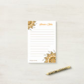 Moderne 3D Blush Oranje Bloemrijke Mandala Doodle Post-it® Notes (Op bureau)