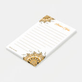 Moderne 3D Blush Oranje Bloemrijke Mandala Doodle Post-it® Notes (Schuin)