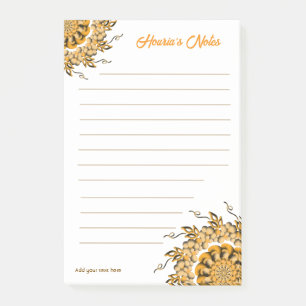 Moderne 3D Blush Oranje Bloemrijke Mandala Doodle Post-it® Notes