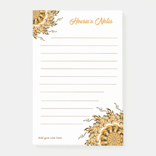 Moderne 3D Blush Oranje Bloemrijke Mandala Doodle Post-it® Notes (Voorkant)