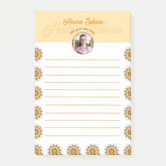 Moderne 3D Blush Oranje Bloemrijke Mandala Doodle Post-it® Notes (Voorkant)