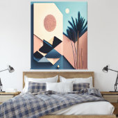 Moderne 3D Boho minimalistische Abstracte kunst Canvas Afdruk (Insitu (Slaapkamer))