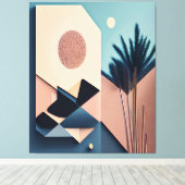 Moderne 3D Boho minimalistische Abstracte kunst Canvas Afdruk (Insitu (Houten vloer))