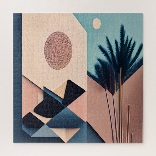 Moderne 3D Boho Minimalistische Abstracte Kunst Legpuzzel (Verticaal)