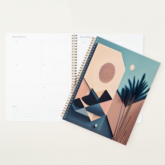 Moderne 3D Boho minimalistische Abstracte kunst Planner (Display)