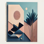 Moderne 3D Boho minimalistische Abstracte kunst Planner (Voorkant)