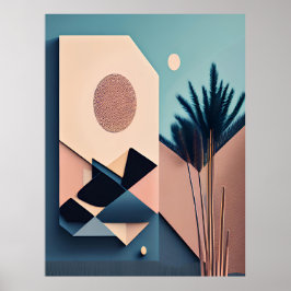 Moderne 3D Boho minimalistische Abstracte kunst Poster