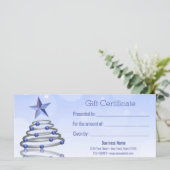 Moderne 3D Chrome - kerstboomcadeaubon (Staand voorkant)