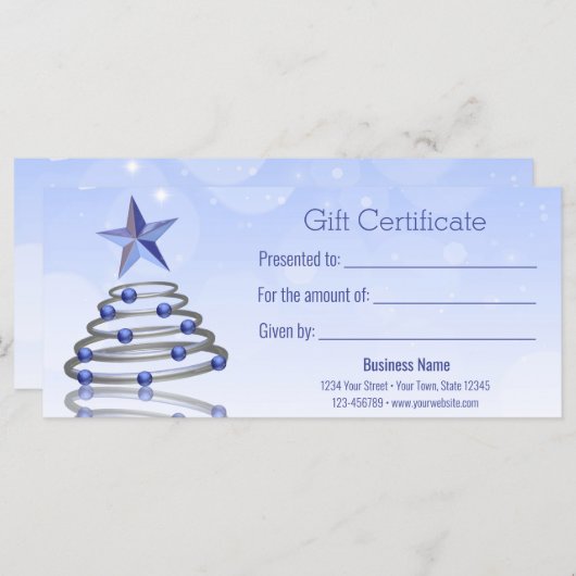 Moderne 3D Chrome - kerstboomcadeaubon (Voorkant / Achterkant)