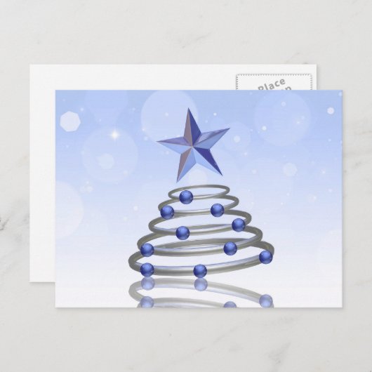 Moderne 3D Chrome kerstboomvakantie Briefkaart (Voorkant / Achterkant)