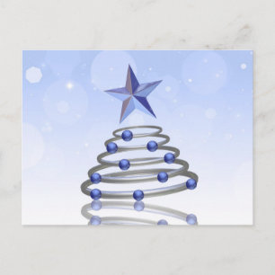 Moderne 3D Chrome kerstboomvakantie Briefkaart