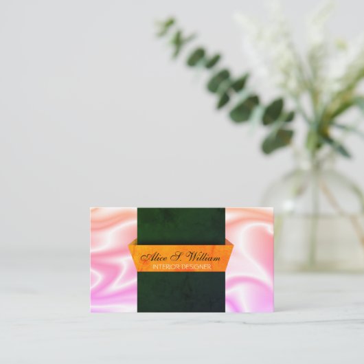 Moderne 3D Designed Interior Designer Visitekaartje (Staand voorkant)