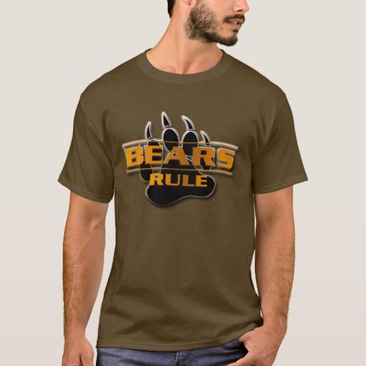 Moderne 3D-effect Ontwerpregel Beer Beren T-shirt (Voorkant)