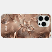 Moderne 3d Faux Roos Gouden Bloemen Case-Mate iPhone Case (Achterkant (horizontaal))