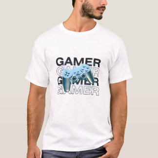 Moderne 3D-gamercontrollerafbeelding T-shirt