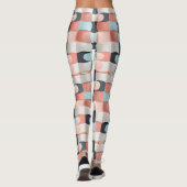 Moderne 3D gebogen geometrische illusiepatroon Leggings (Achterkant)
