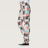 Moderne 3D gebogen geometrische illusiepatroon Leggings (Links)