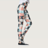 Moderne 3D gebogen geometrische illusiepatroon Leggings (Rechts)