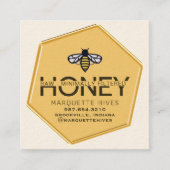 Moderne 3D Gele Hexagon Gestileerde Bijenhoning Iv Vierkante Visitekaartje (Voorkant)