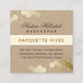 Moderne 3D gele zeshoek gestileerde bijenhoning kr Vierkante Visitekaartje (Achterkant)