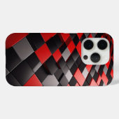 Moderne 3D geometrische blokhoes glanzend felrood Case-Mate iPhone Case (Achterkant (horizontaal))