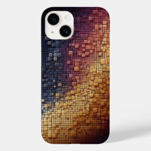Moderne 3D geometrische blokken verloop donkerblau Case-Mate iPhone 14 Hoesje