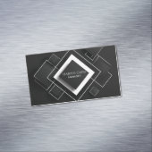 Moderne 3D geometrische gelaagde vierkanten Magnetisch Visitekaartje (Voorbeeld)