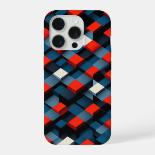 Moderne 3D Geometrische Kubus Hoesje Abstract Diep iPhone 15 Pro Case