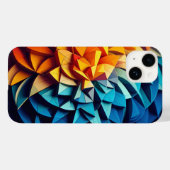 Moderne 3D geometrische lotus telefoonhoes felblau Case-Mate iPhone Case (Achterkant (horizontaal))
