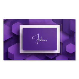 Moderne 3D Geometrische Paarse Bedrijf Magnetisch Visitekaartje