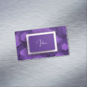 Moderne 3D Geometrische Paarse Bedrijf Magnetisch Visitekaartje (Voorbeeld)