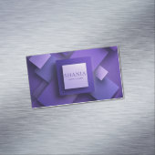 Moderne 3D getextureerde geometrische Paarse Magnetisch Visitekaartje (Voorbeeld)