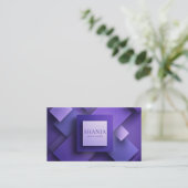 Moderne 3D getextureerde geometrische Paarse Visitekaartje (Staand voorkant)