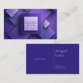 Moderne 3D getextureerde geometrische Paarse Visitekaartje (Voorkant / Achterkant)